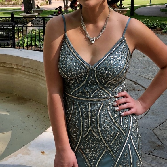 David's Bridal Dresses Davids Bridal Beaded Prom Dress Poshmark